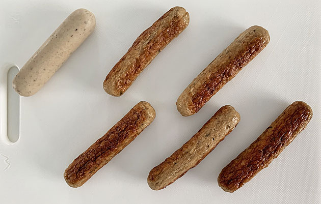 Vergleich Rostbratwurst: vegan.