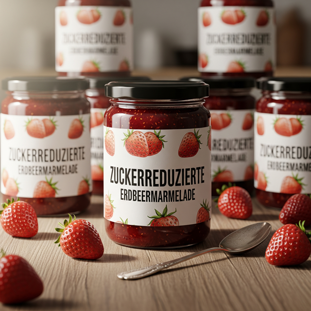 Zuckerreduzierte Erdbeermarmelade